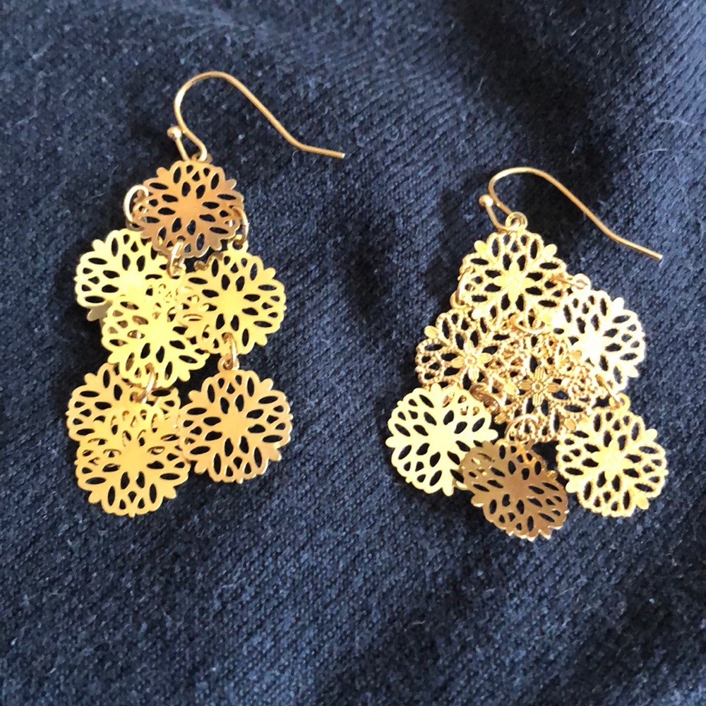 Lia Sophia Gold Lacey Earrings
